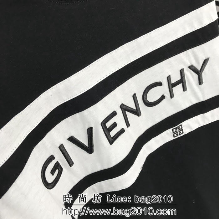 GVC紀梵希 19ss春夏新款 立體字母刺繡 絲光棉短袖 男女同款 ydi1452